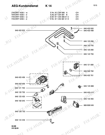 Взрыв-схема посудомоечной машины Aeg FAV4230I-W CH - Схема узла Water equipment